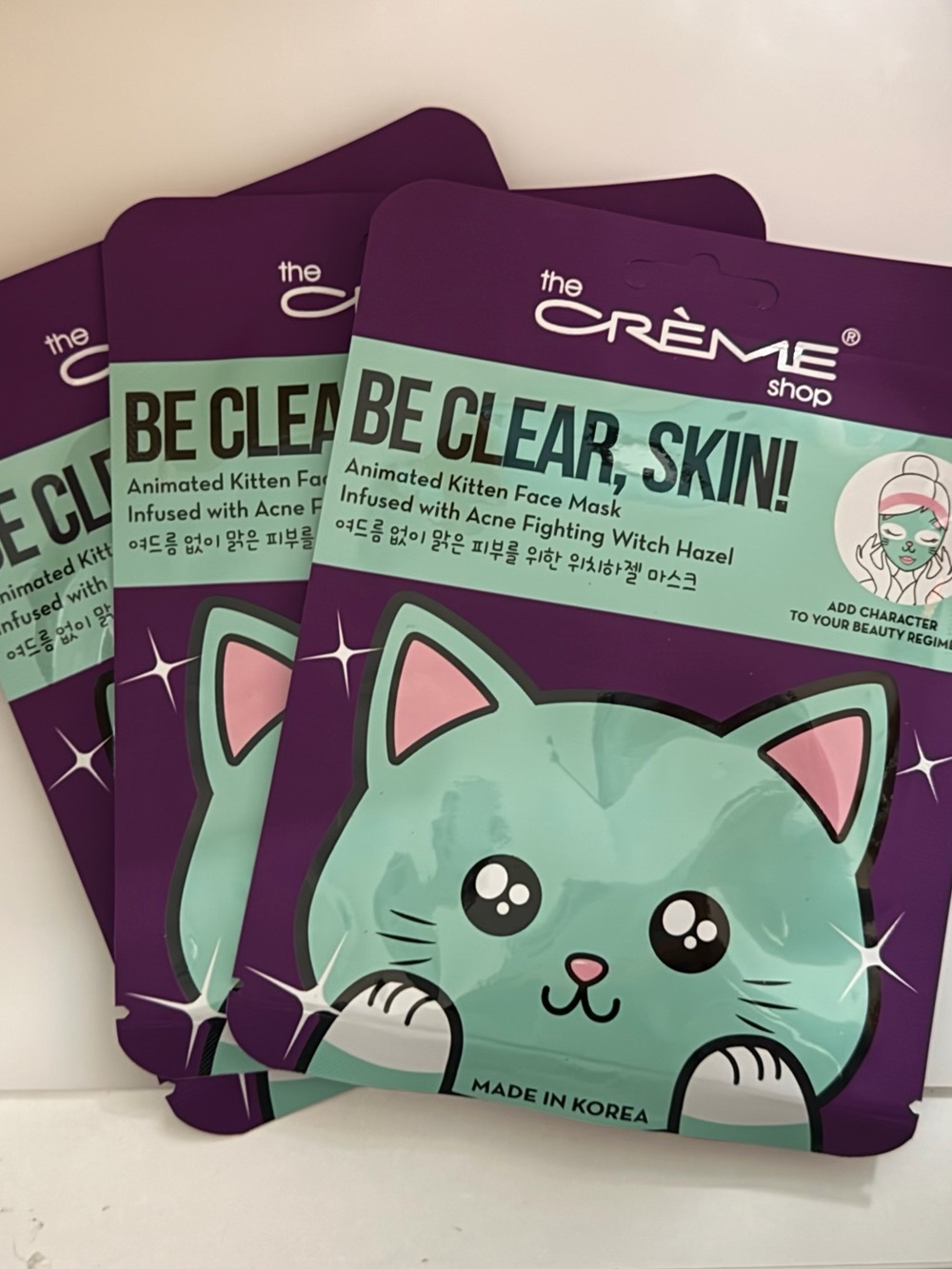 The Crème Shop Mint Kitten Animated Face Mask — Green